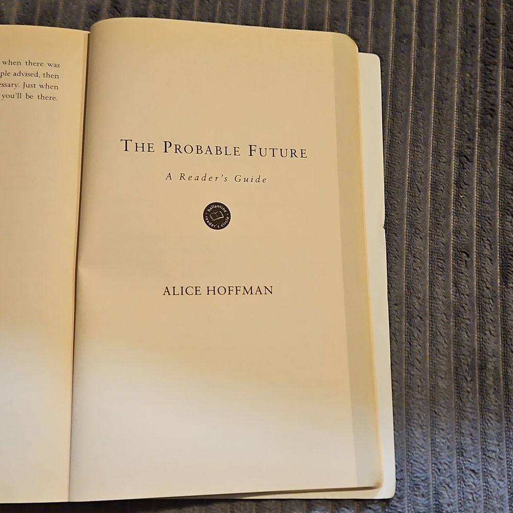 Alice Hoffman The Probable Future Paperback Novel Ballantine Readers 322 Pages - Picture 9 of 9